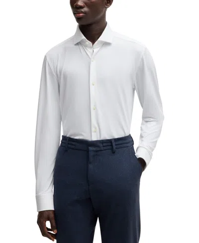 Hugo Boss Boss By  Men's Slim-fit Performance-stretch Shirt In White