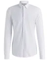 Hugo Boss Regular-fit Shirt In Cotton And Cashmere In White