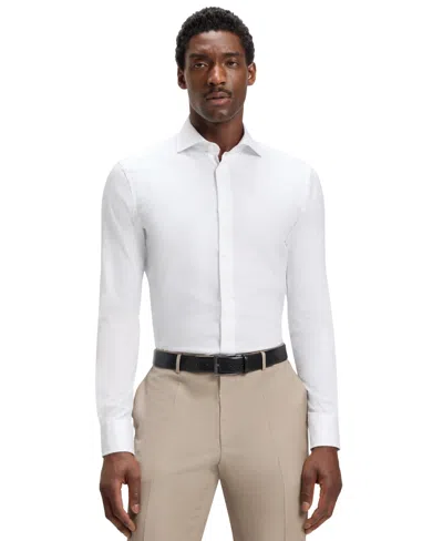 Hugo Boss Boss By  Men's Performance-stretch Slim-fit Dress Shirt In White