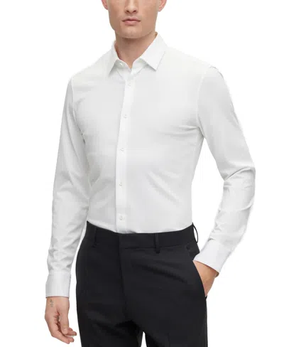 Hugo Boss Boss By  Men's Performance-stretch Slim-fit Dress Shirt In White