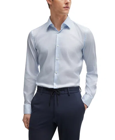 Hugo Boss Boss By  Men's Striped Performance-stretch Slim-fit Dress Shirt In White