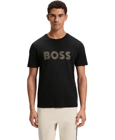 Hugo Boss Boss By  Men's Pima-cotton T-shirt In Black