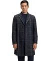 Hugo Boss Boss By  Men's Plain Check Slim-fit Coat In Blue