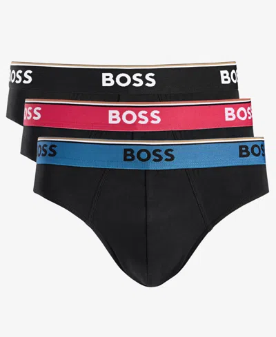 Hugo Boss Boss By  Men's Power Briefs, Pack Of 3 In Black