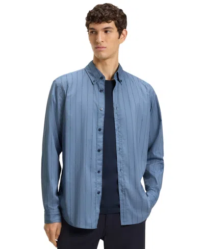 Hugo Boss Boss By  Men's Printed Cotton Poplin Dress Shirt In Blue