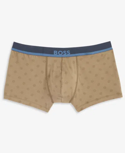 Hugo Boss Boss By  Men's Printed Logo Trunks In Brown