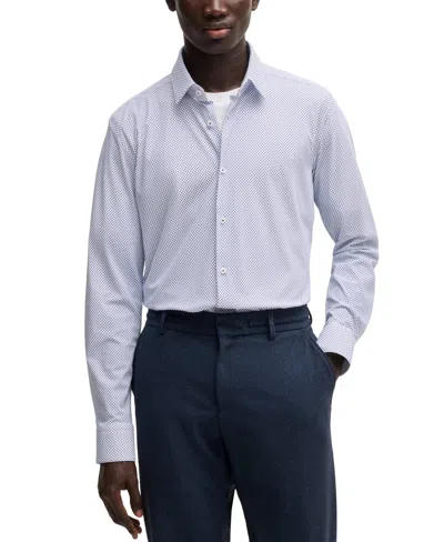 Hugo Boss Boss By  Men's Slim-fit Performance Dress Shirt In Open Blue