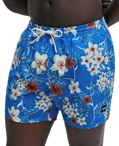 Hugo Boss Boss By  Men's Printed Quick-drying Swim Shorts In Blue