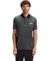 Hugo Boss Boss By  Men's Quick-dry Active Paddy Polo Shirt In Gray