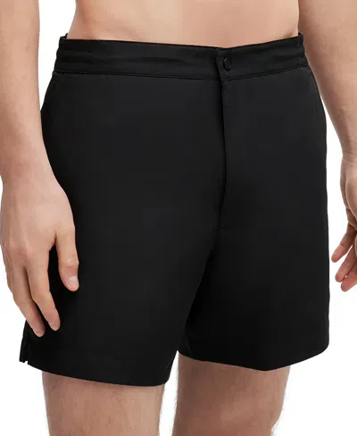 Hugo Boss Boss By  Men's Quick-dry Ripstop Logo-trimmed Swim Shorts In Black