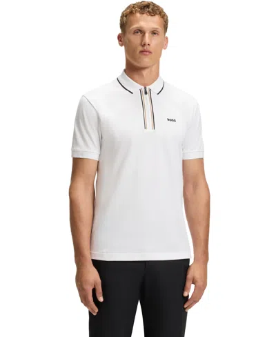 HUGO BOSS BOSS BY HUGO BOSS MEN'S QUICK-DRY STRETCH COTTON SLIM-FIT POLO SHIRT