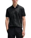 Hugo Boss Polo Shirt With Decorative Reflective Print In Black