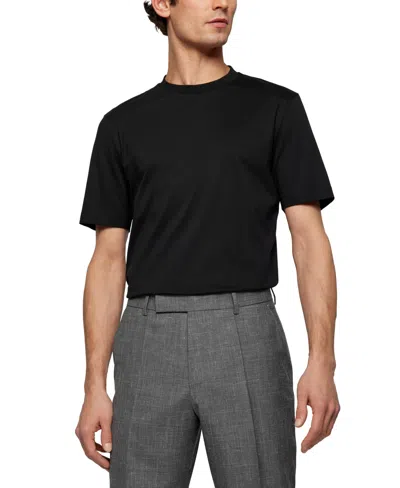 Hugo Boss Thompson 02 Cotton Solid Tee In Black