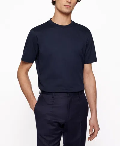 Hugo Boss Boss By  Men's Regular-fit Cotton-jersey T-shirt In Dark Blue