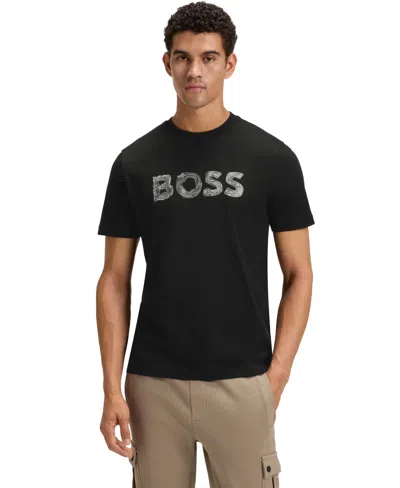 Hugo Boss Boss By  Men's Regular-fit Cotton T-shirt In Black