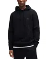 Hugo Boss Wetalk Mens Pullover Hoodie With Logo Patch Nos In Black