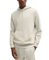 Hugo Boss Hooded Sweatshirt With Logo Patch In Open Beige