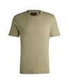 Hugo Boss Regular-fit Crew-neck T-shirt In Mercerized Cotton In Open Green