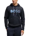 Hugo Boss Boss By  Men's Regular-fit Logo Print Hoodie In Dark Blue