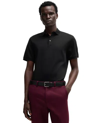 Hugo Boss Boss By  Men's Mercerized Italian Cotton Regular-fit Polo Shirt In Black