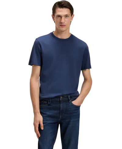 Hugo Boss Boss By  Men's Regular-fit Mercerized-cotton T-shirt In Blue
