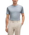 Hugo Boss Slim-fit T-shirt With Mercerized Cotton In Open Blue
