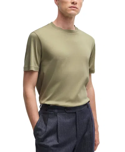 Hugo Boss Boss By  Men's Regular-fit Mercerized-cotton T-shirt In Open Green