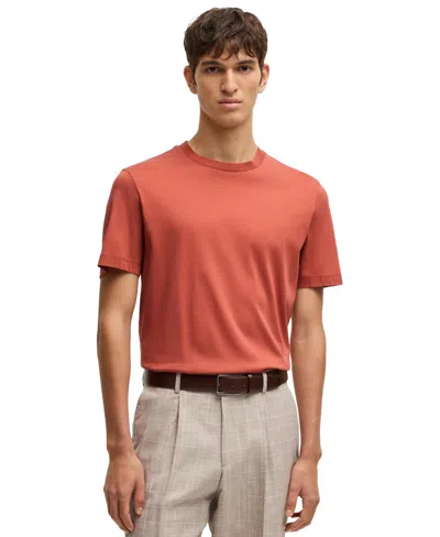 Hugo Boss Boss By  Men's Regular-fit Mercerized-cotton T-shirt In Open Red