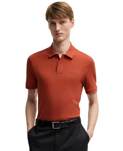 Hugo Boss Boss By  Men's Regular-fit Pallas Polo Shirt In Orange