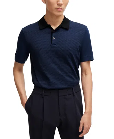 HUGO BOSS BOSS BY HUGO BOSS MEN'S REGULAR-FIT COTTON-SILK POLO