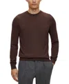 Hugo Boss Boss By  Men's Regular-fit Sweater In Dark Brown