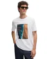 Hugo Boss Cotton-jersey Regular-fit T-shirt With Seasonal Artwork In White