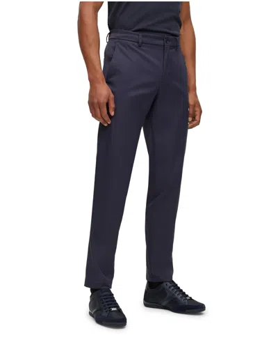 Hugo Boss Boss By  Men's Slim-fit Regular-rise Stretch Twill Chinos In Dark Blue