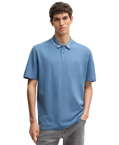 Hugo Boss Boss By  Men's Relaxed-fit Cotton-pique Polo Shirt In Open Blue