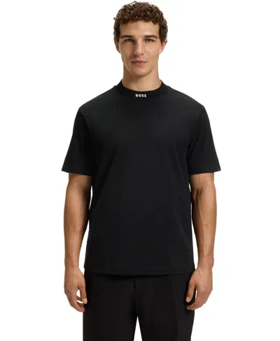 Hugo Boss Boss By  Men's Relaxed-fit Stretch Cotton T-shirt In Black