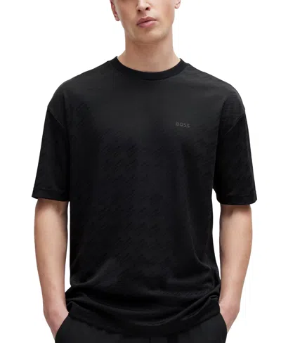 Hugo Boss Round-necked Logo T-shirt In Black