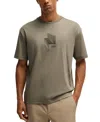 Hugo Boss Relaxed-fit T-shirt In Interlock Cotton With Gloss Artwork In Open Green