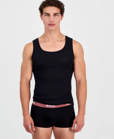 Hugo Boss Boss By  Men's Ribbed Tank Tops, Pack Of 3 In Black,grey,white