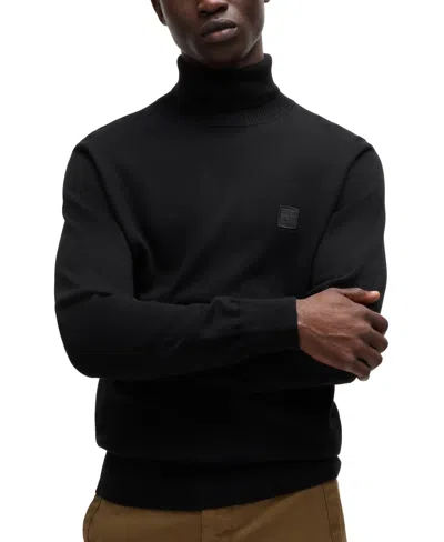 Hugo Boss Boss By  Men's Rollneck Regular-fit Sweater In Black