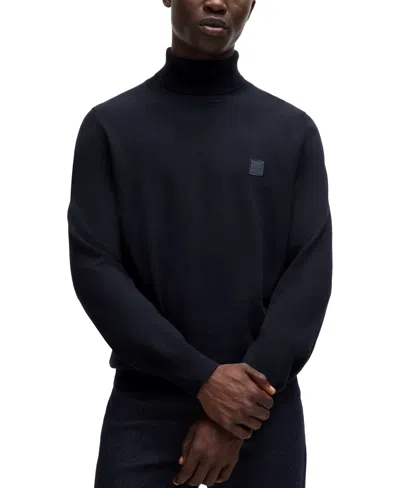Hugo Boss Regular-fit Sweater In Cotton And Cashmere In Black