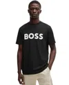 Hugo Boss Boss Tiburt 354 Logo Print T Shirt In Black