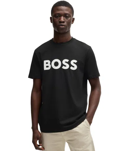 HUGO BOSS BOSS BY HUGO BOSS MEN'S RUBBER-LOGO REGULAR-FIT T-SHIRT