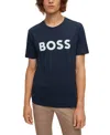 Hugo Boss Logo-print Cotton T-shirt In Blue