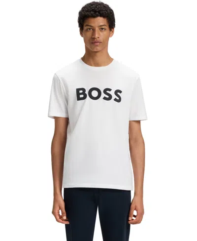 HUGO BOSS BOSS BY HUGO BOSS MEN'S RUBBER-PRINT COTTON-JERSEY T-SHIRT