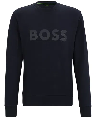 Hugo Boss Boss By  Men's Sandwich Logo Sweatshirt In Dark Blue