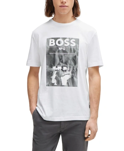 Hugo Boss Boss By  Men's Seasonal Artwork Regular-fit T-shirt In Natural
