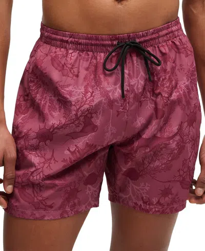 Hugo Boss Boss By  Men's Seasonal Print Logo-badge Swim Shorts In Multi