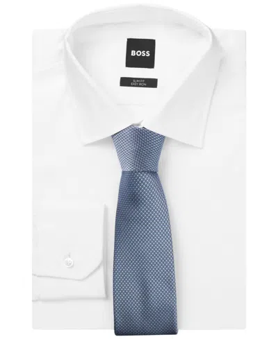 Hugo Boss Boss By  Men's Silk-blend Jacquard Pattern Tie In Open Blue