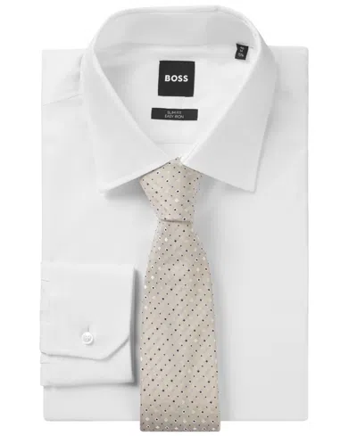 Hugo Boss Boss By  Men's Silk-blend Jacquard Tie In Open White