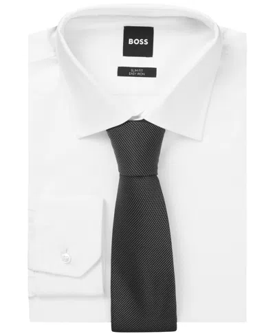 Hugo Boss Boss By  Men's Silk-blend Micro Pattern Jacquard Tie In Black